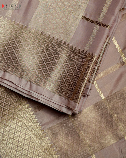 ROSE GOLD KATTAM FINE SILK DHOTI SET