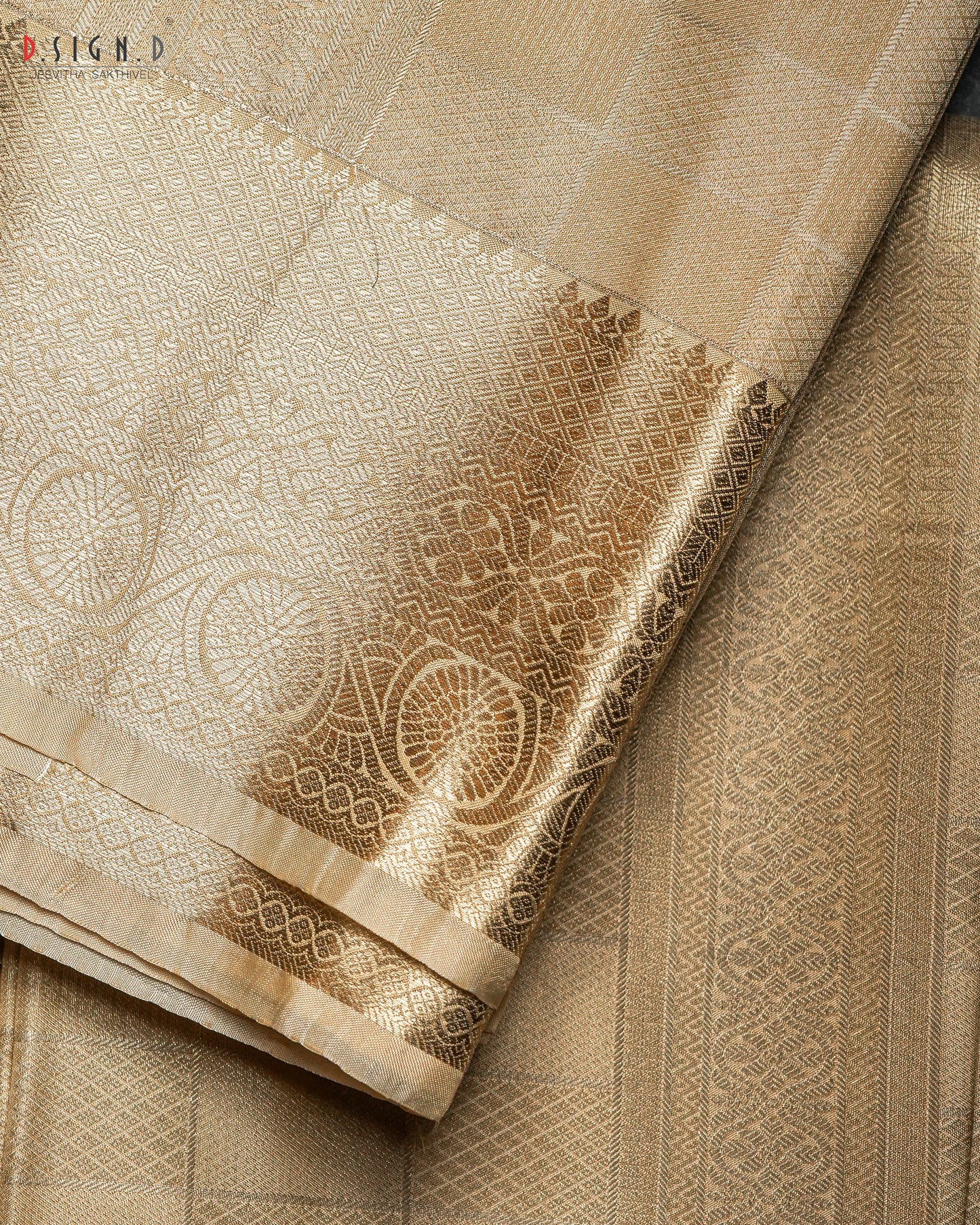 GOLD  TISSUE KATTAM FINE SILK DHOTI SET - BRIDAL