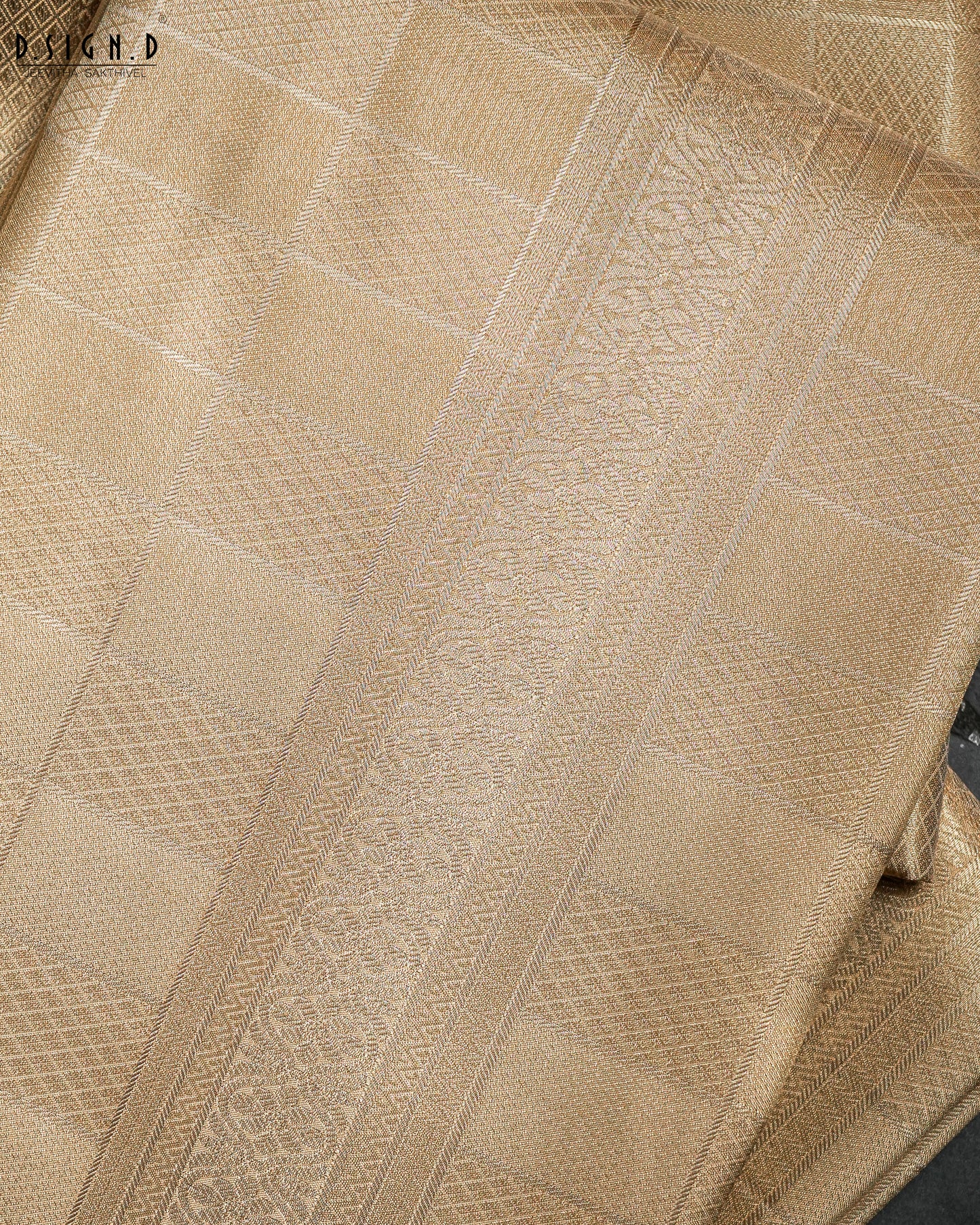 GOLD  TISSUE KATTAM FINE SILK DHOTI SET - BRIDAL