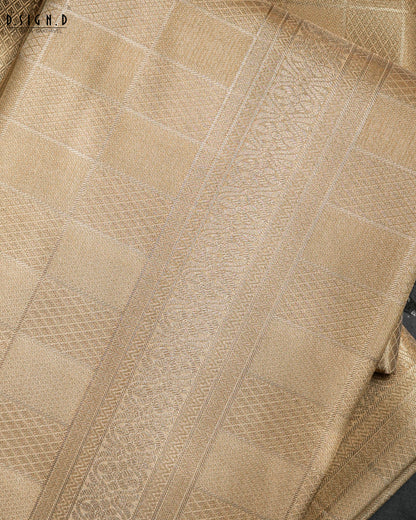 GOLD  TISSUE KATTAM FINE SILK DHOTI SET - BRIDAL