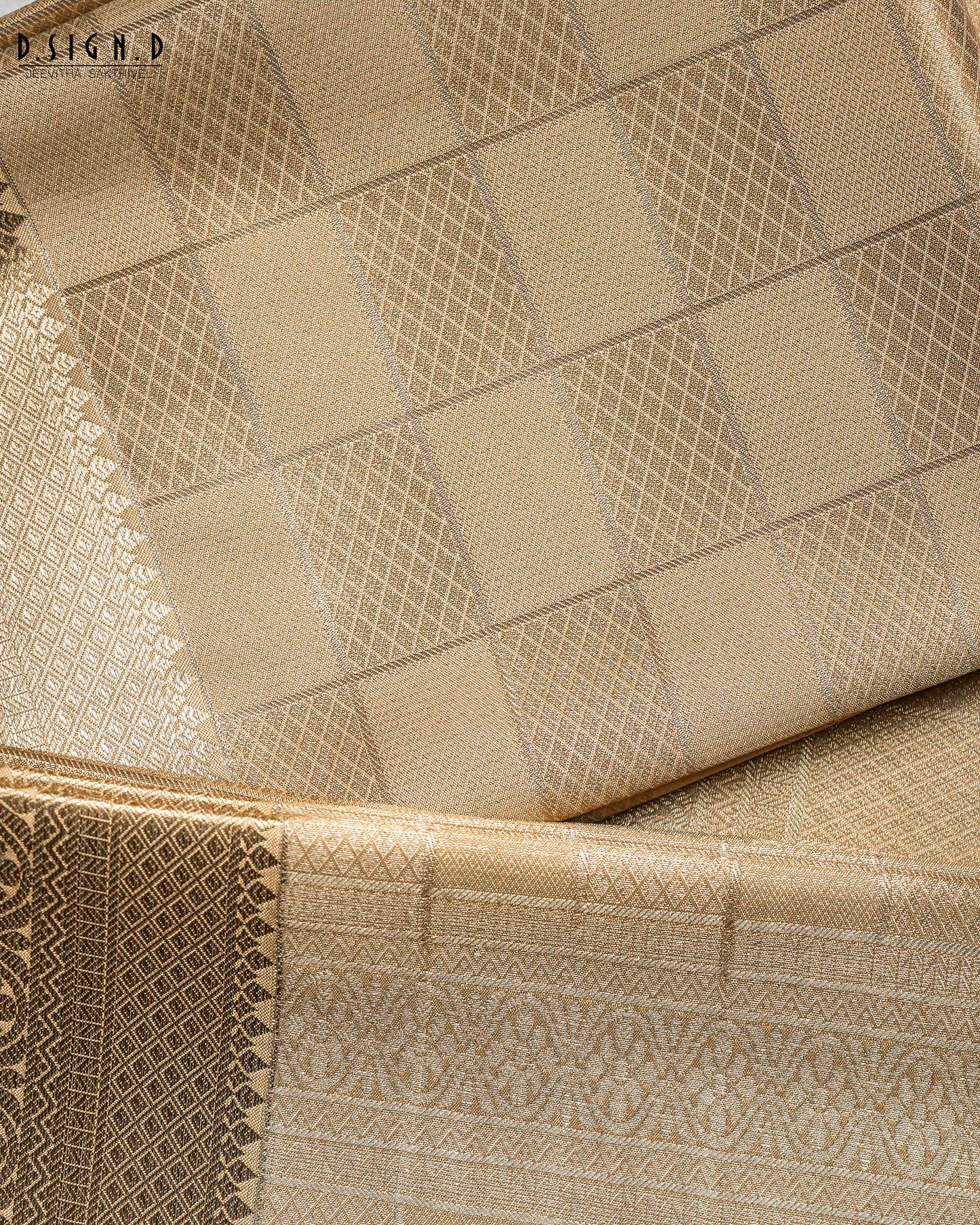 GOLD  TISSUE KATTAM FINE SILK DHOTI SET - BRIDAL