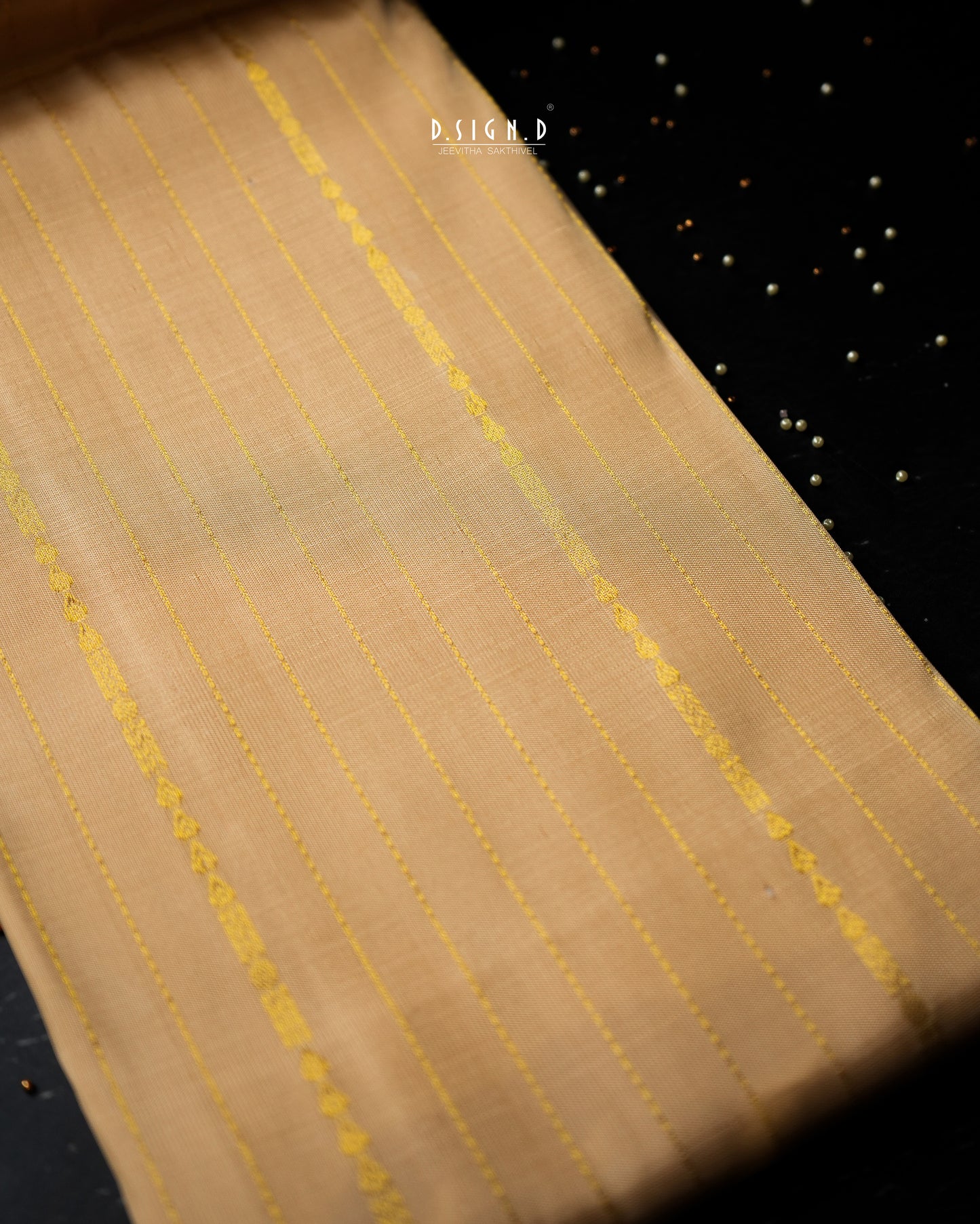 BLENDED SILK STRIPES HANDLOOM DHOTI - GOLD