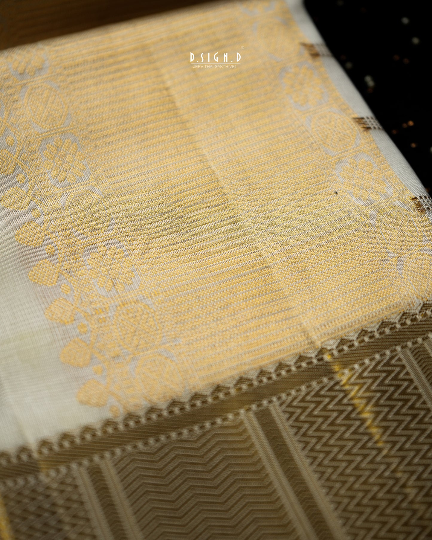 BLENDED SILK CHECKS HANDLOOM DHOTI - WHITE