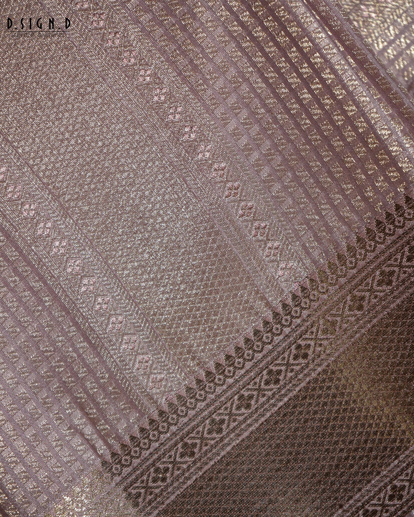 BRIDAL ROSE ZARI CHECK FINE SILK DHOTI SET