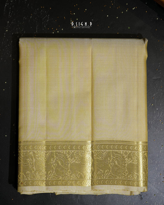 2G ZARI HANDLOOM - VANASINGARAM BORDER PURE SILK DHOTI - 9x5