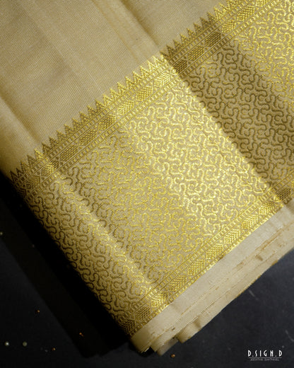 2G ZARI HANDLOOM - INTRICATE ZARI BORDER PURE SILK DHOTI - 9x5