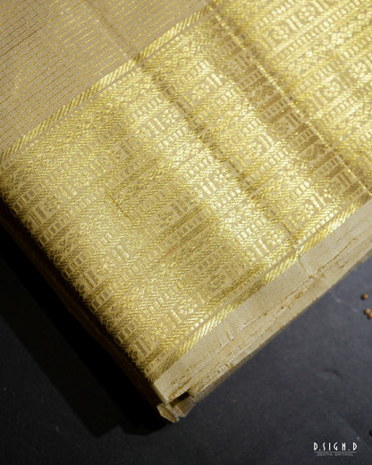 2G ZARI HANDLOOM - TRADITIONAL VAIRA OOSI BORDER PURE SILK DHOTI - 9x5