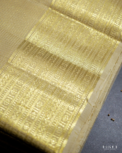 2G ZARI HANDLOOM - TRADITIONAL VAIRA OOSI BORDER PURE SILK DHOTI - 9x5
