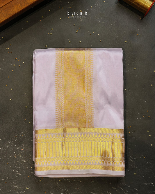 PREMIUM PURE SILK DHOTI & SHIRT - LAVENDER
