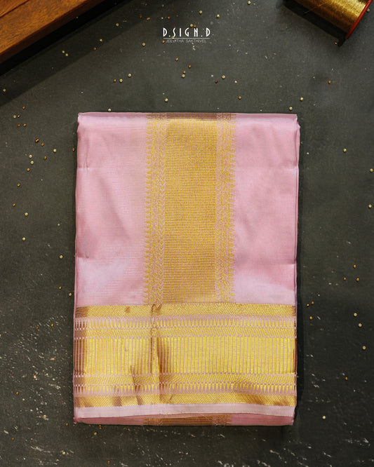 PREMIUM PURE SILK DHOTI & SHIRT -LILAC