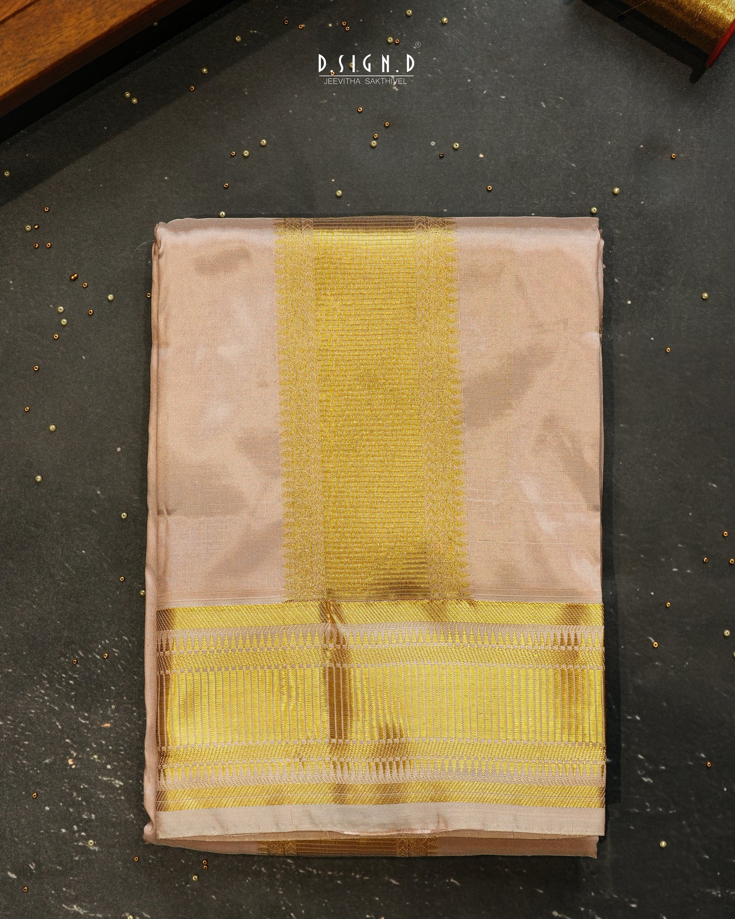 PREMIUM PURE SILK DHOTI & SHIRT - ROSE GOLD