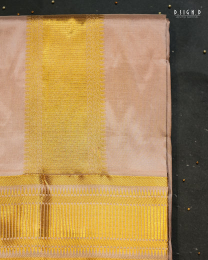 PREMIUM PURE SILK DHOTI & SHIRT - ROSE GOLD