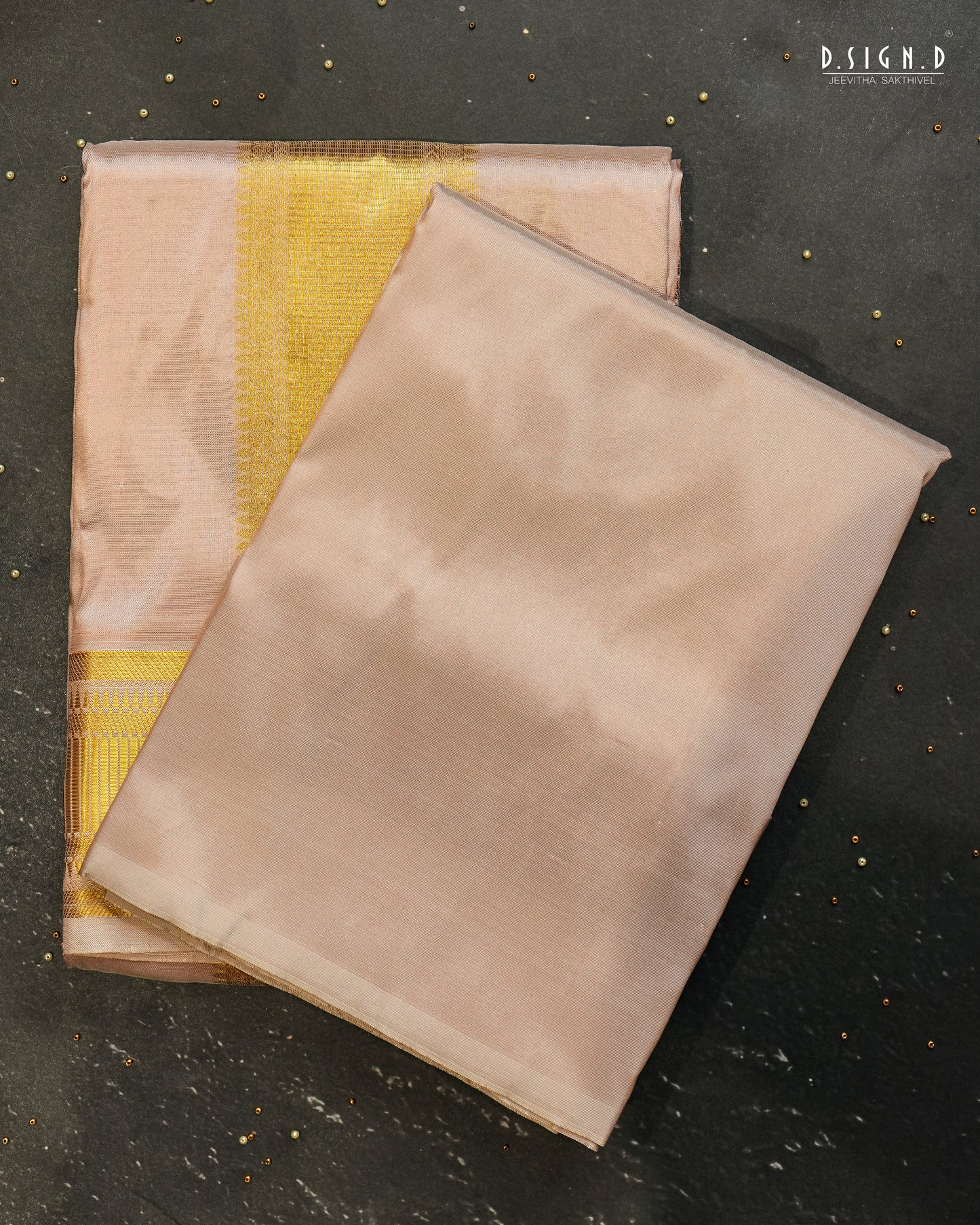 PREMIUM PURE SILK DHOTI & SHIRT - ROSE GOLD