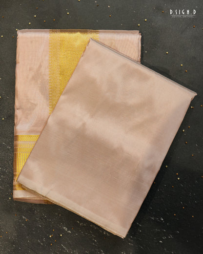 PREMIUM PURE SILK DHOTI & SHIRT - ROSE GOLD