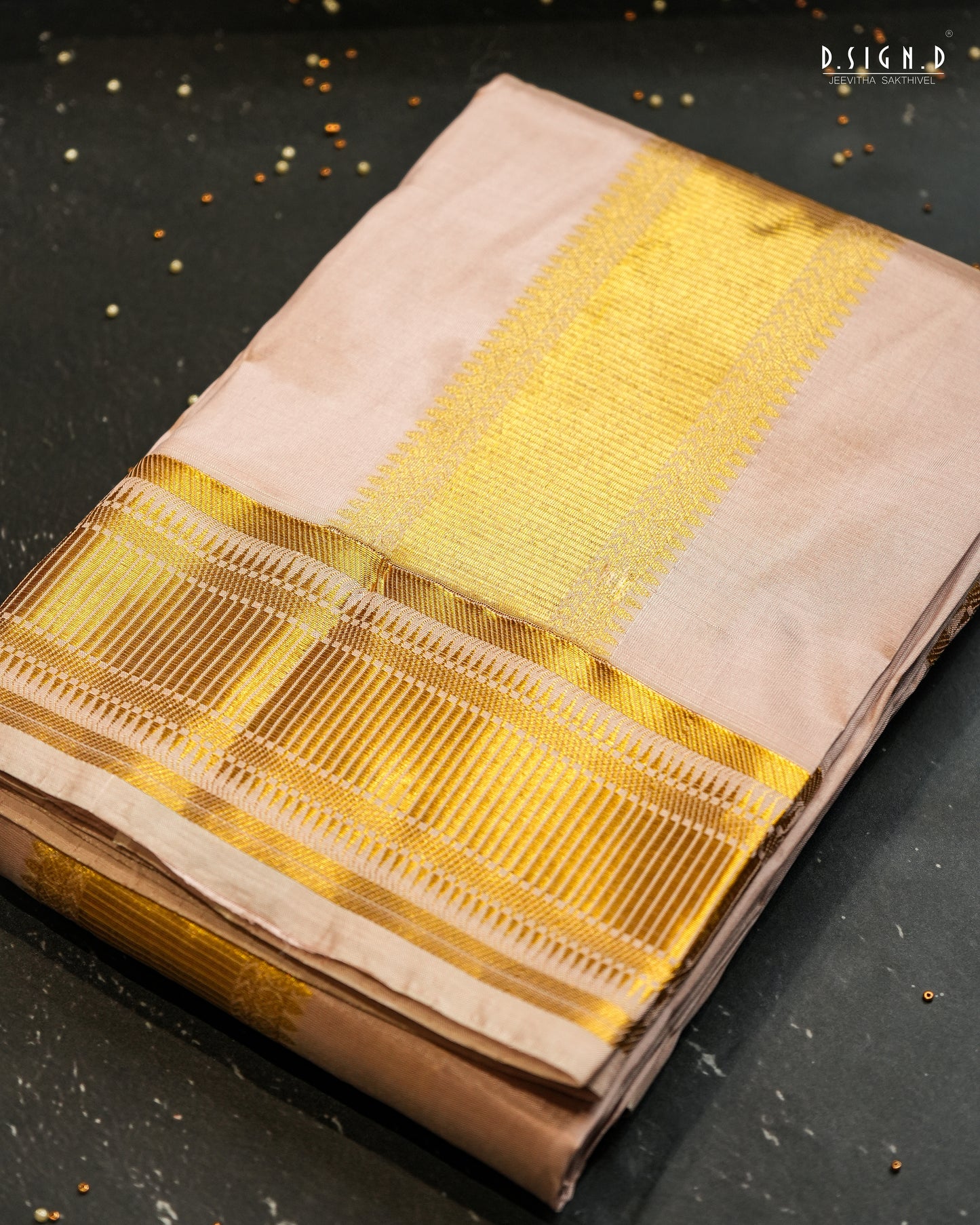 PREMIUM PURE SILK DHOTI & SHIRT - ROSE GOLD