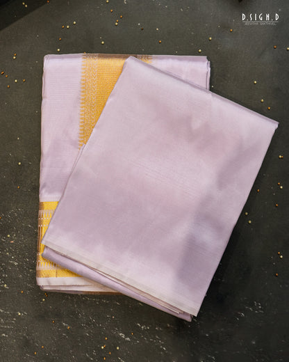 PREMIUM PURE SILK DHOTI & SHIRT - LAVENDER