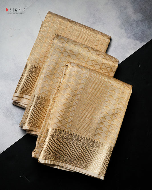 AISHWARYAM FINE SILK DHOTI SET - GOLD
