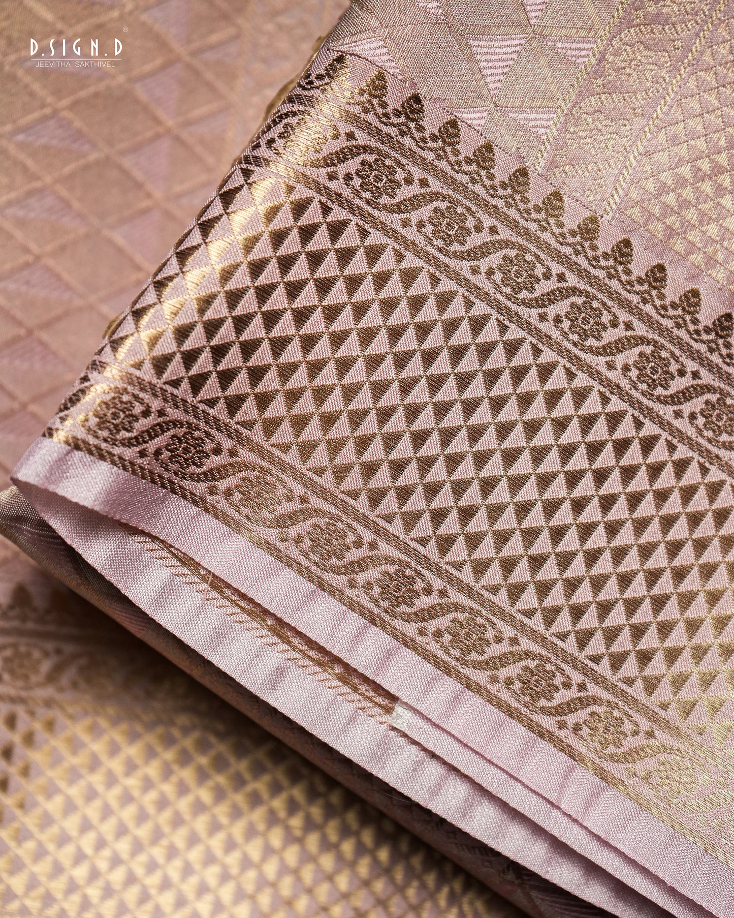 AISHWARYAM FINE SILK DHOTI SET - BRIDAL ROSE