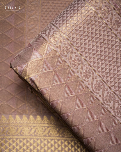 AISHWARYAM FINE SILK DHOTI SET - BRIDAL ROSE