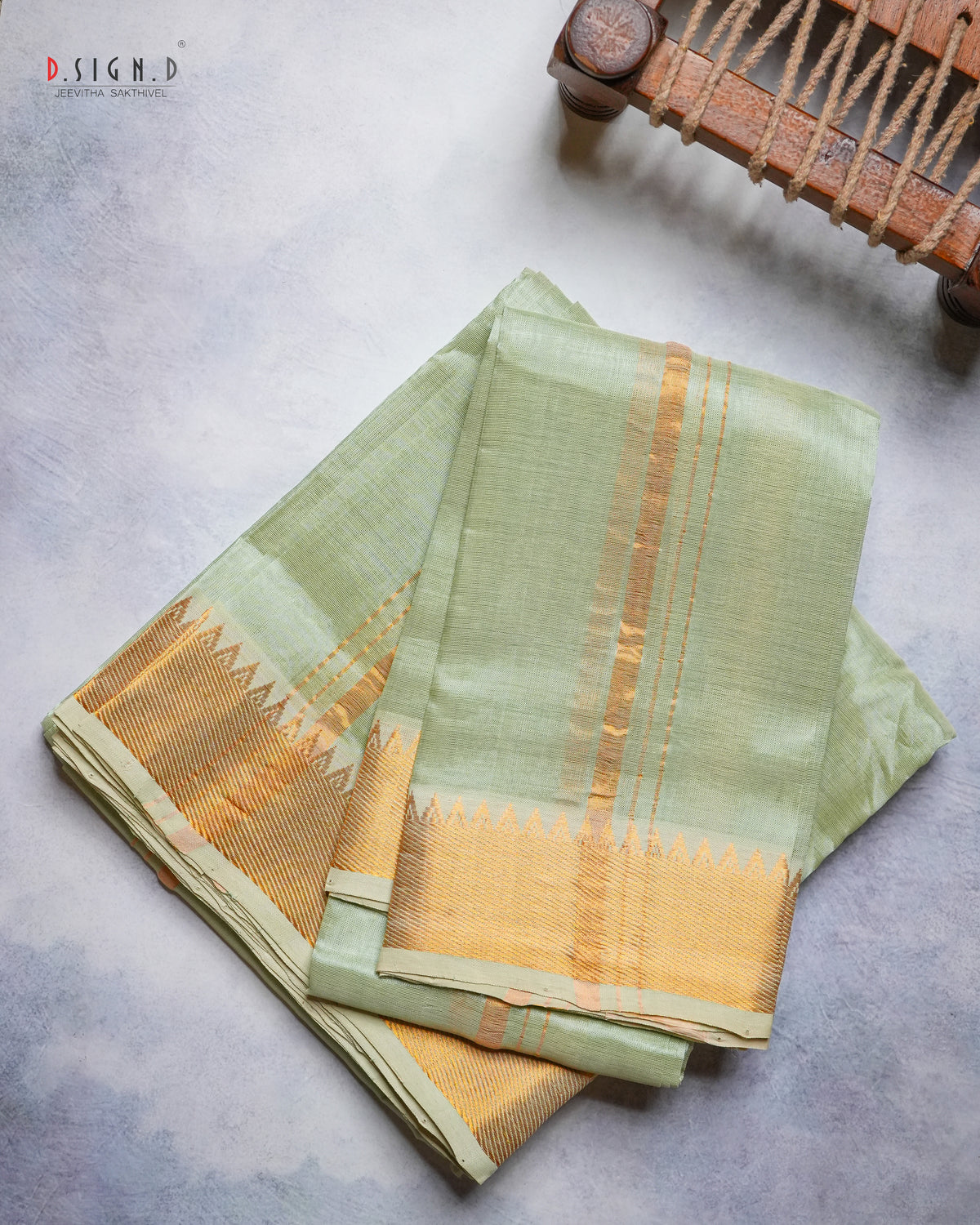 MANGALAGIRI PISTA GREEN PURE SILK DHOTI SET