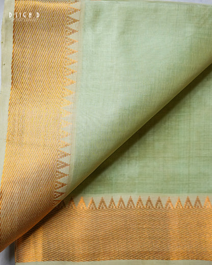 MANGALAGIRI PISTA GREEN PURE SILK DHOTI SET