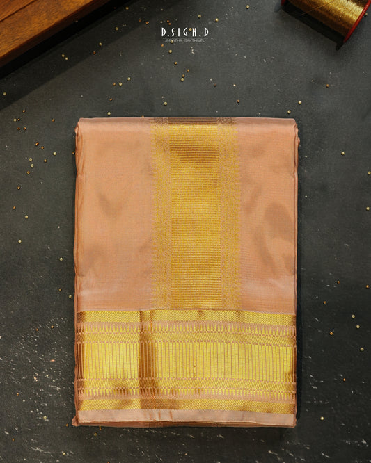 PREMIUM PURE SILK DHOTI & SHIRT - COPPER