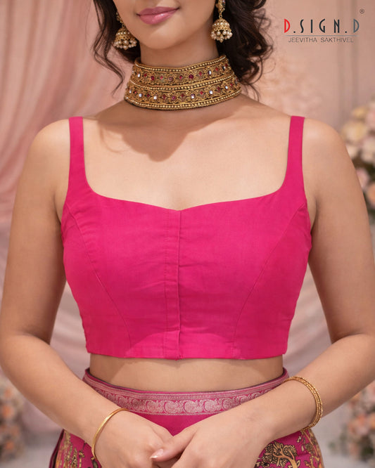 SUNDARI SLEEVELESS SIZE FLEX BLOUSE - HOT PINK