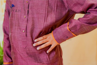 Wine Kurta Set