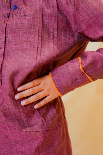 Wine Kurta Set