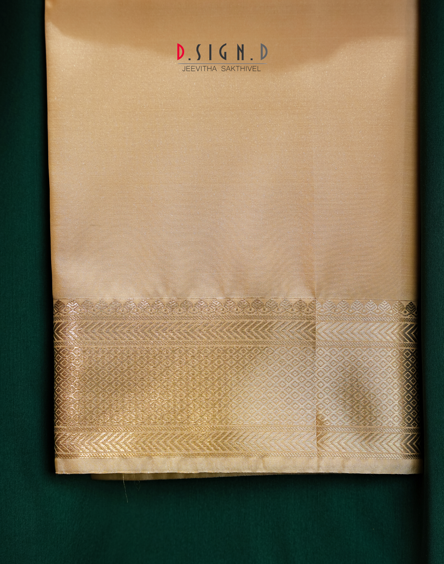 Vastra Copper Pin Stripes Fine silk dhoti Set - Bridal