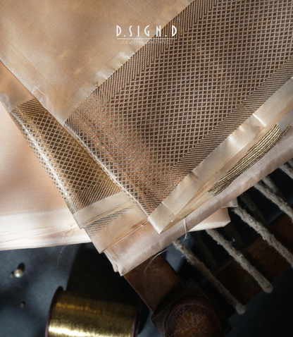 PURE MIX ROSE GOLD SILK DHOTI SET WITH SHIRT