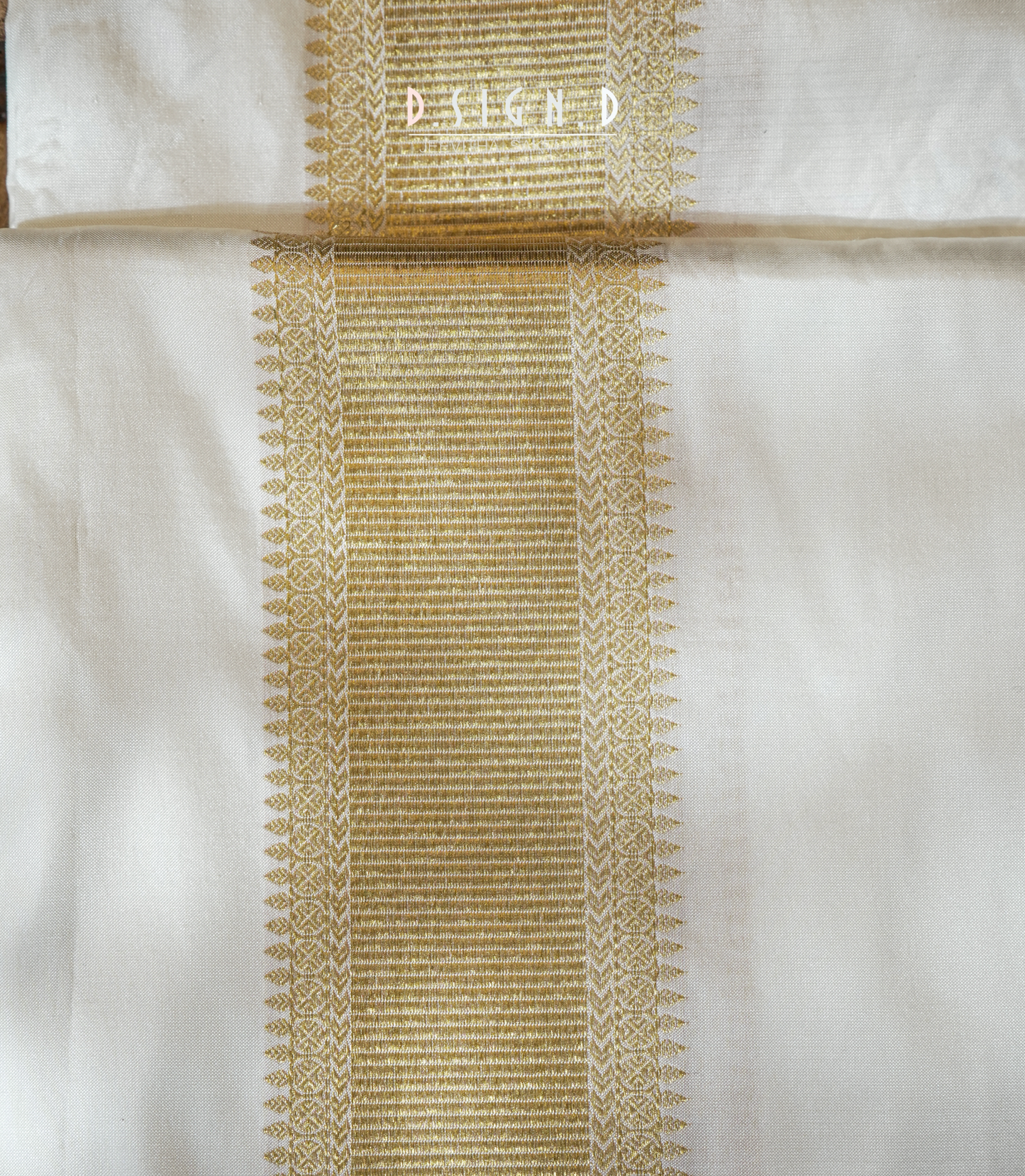 White Pure Silk Pallenquin Dhoti