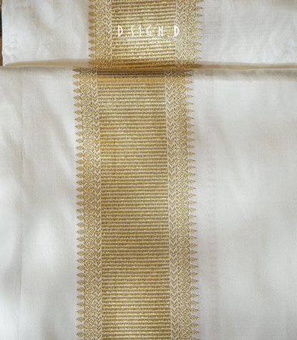 White Pure Silk Pallenquin Dhoti