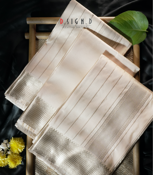 Gold soft silk dhoti Set - Bridal