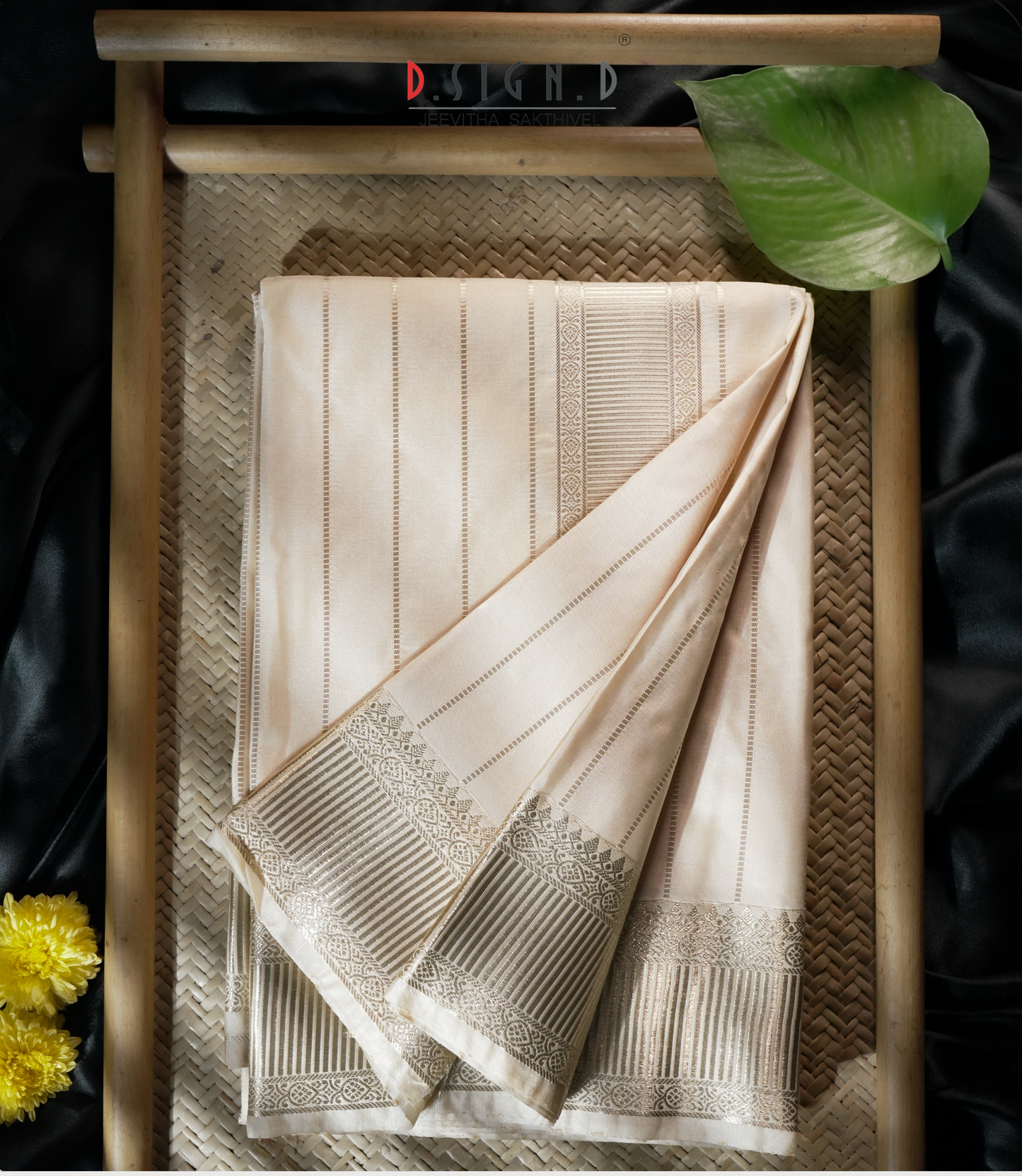Gold soft silk dhoti Set - Bridal