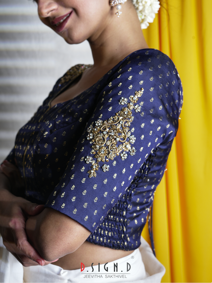 Nila Size flex Blouse - Navy