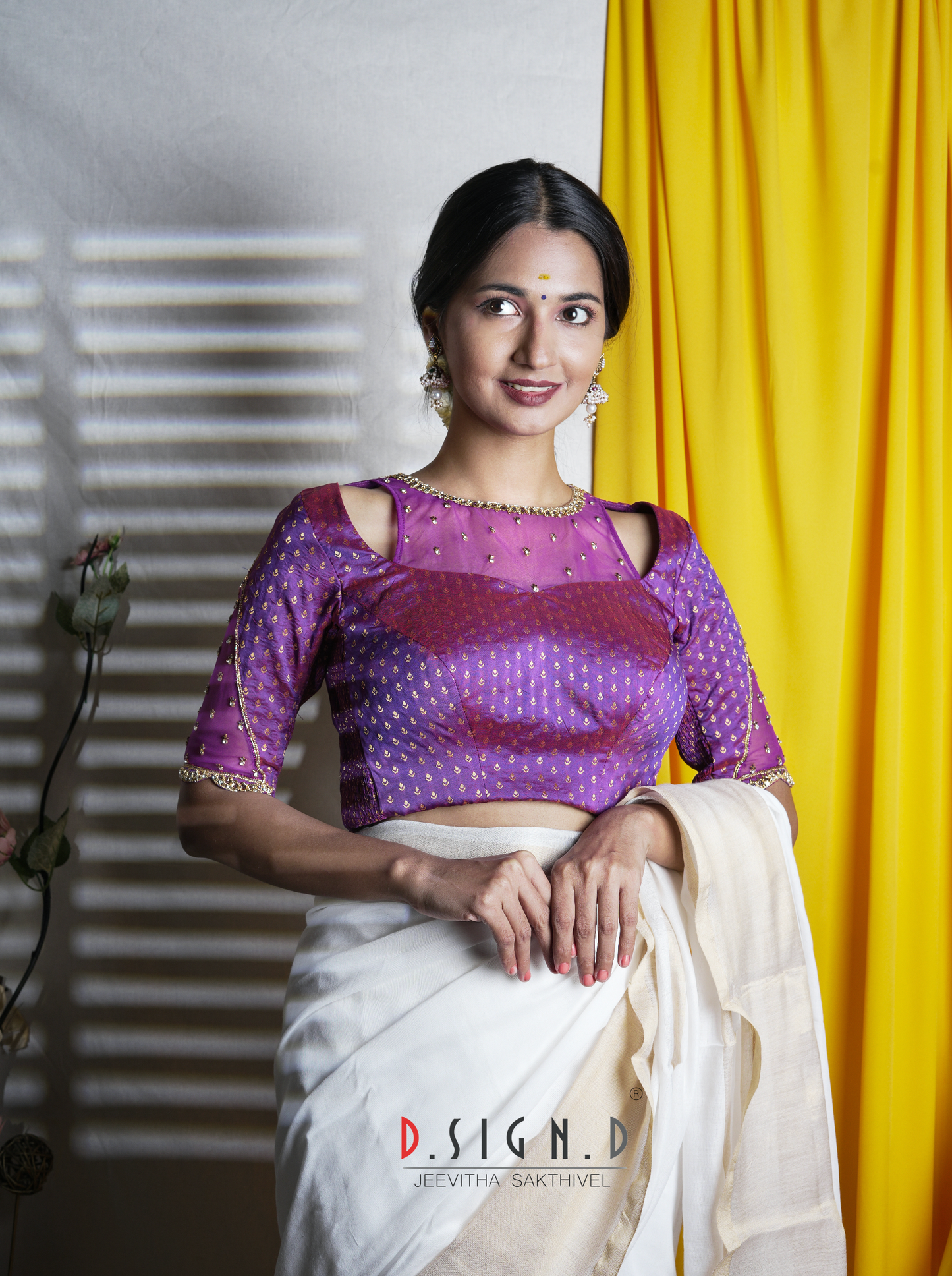 Nila Size flex Blouse - purple