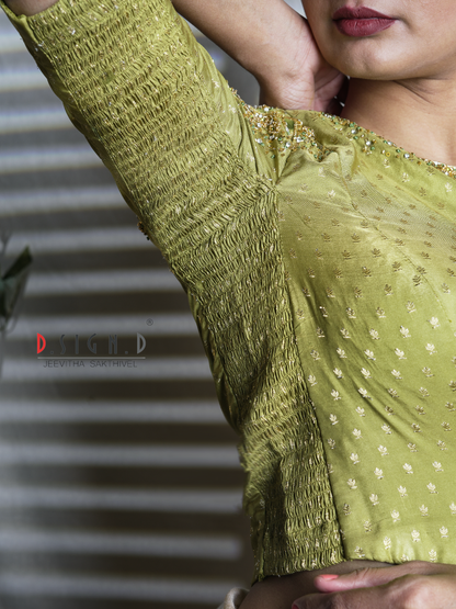 Nila Size flex Blouse - Olive green