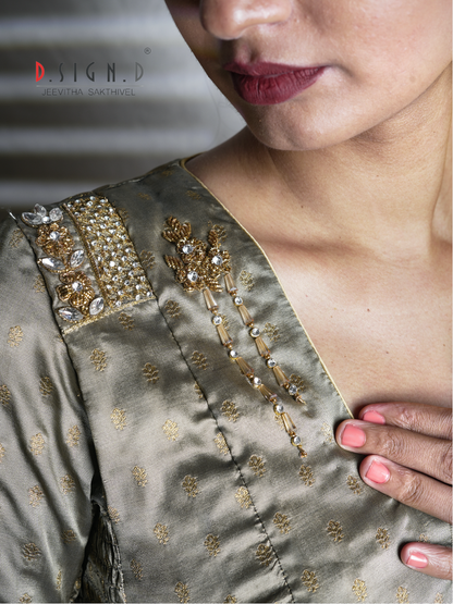 Nila Size flex Blouse - grey
