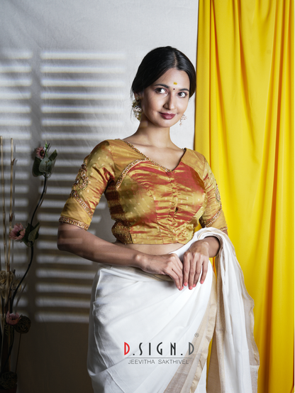 Nila Size flex Blouse - gold