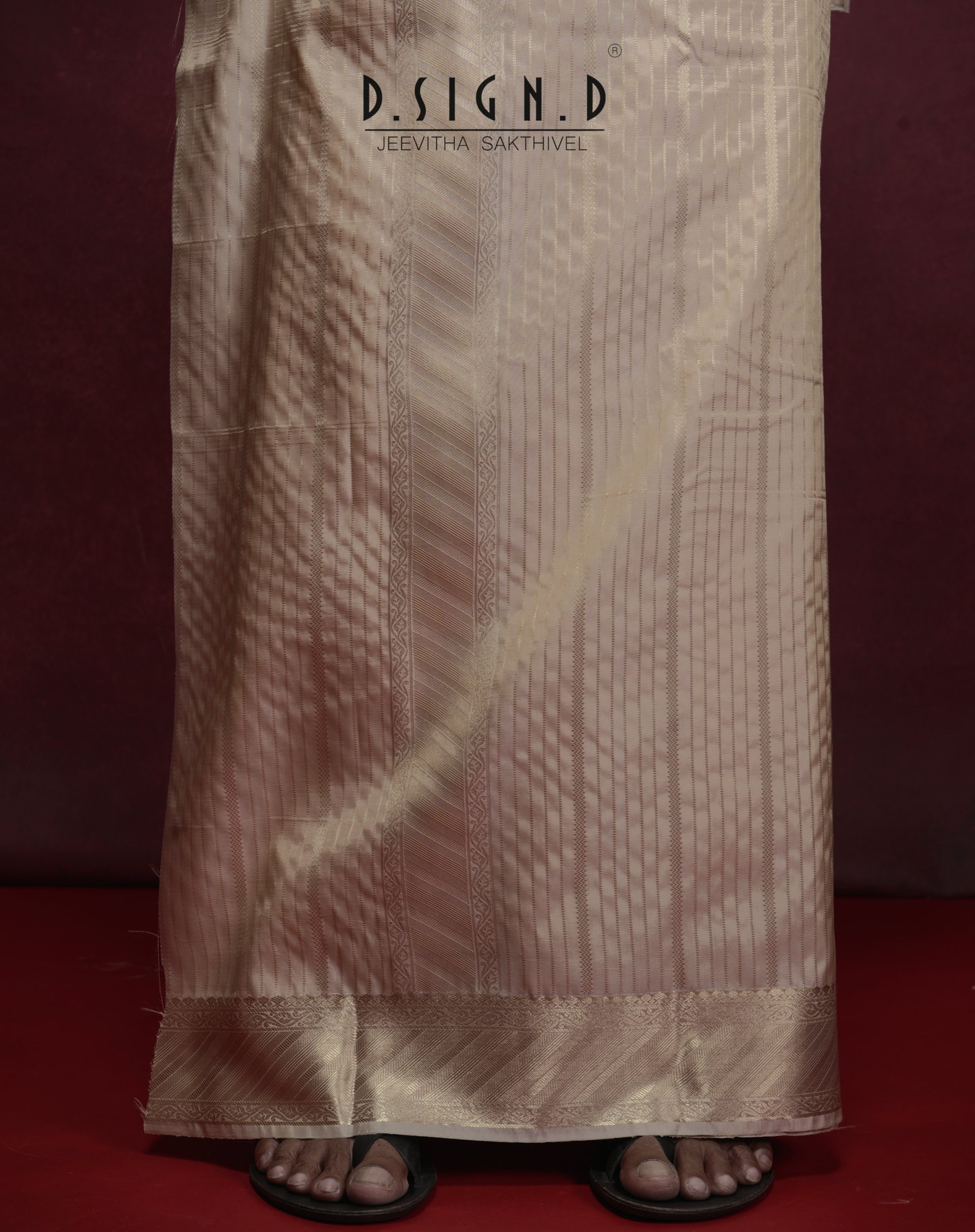 Parampara - Gold fine silk Bridal dhoti set