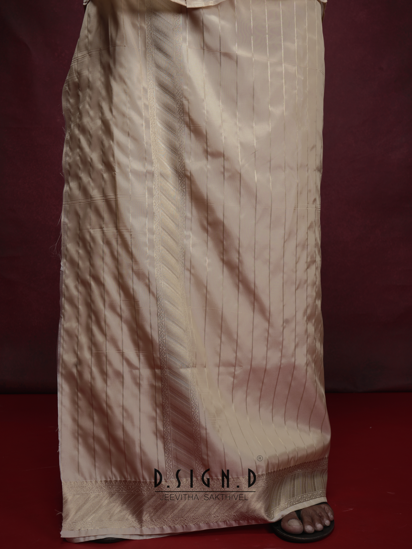 Parampara - Gold Soft silk Bridal dhoti set