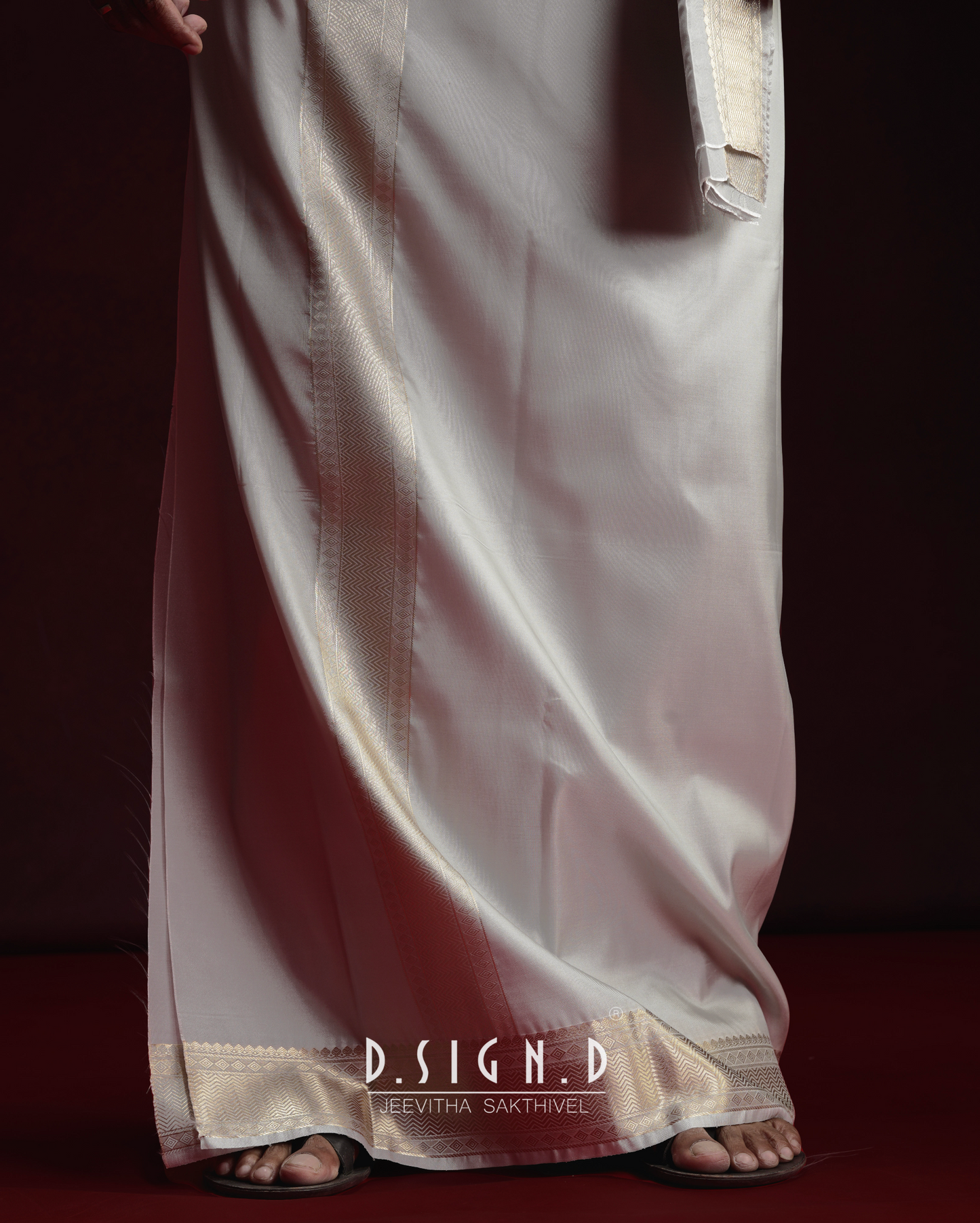 Classic- Grey fine silk dhoti set