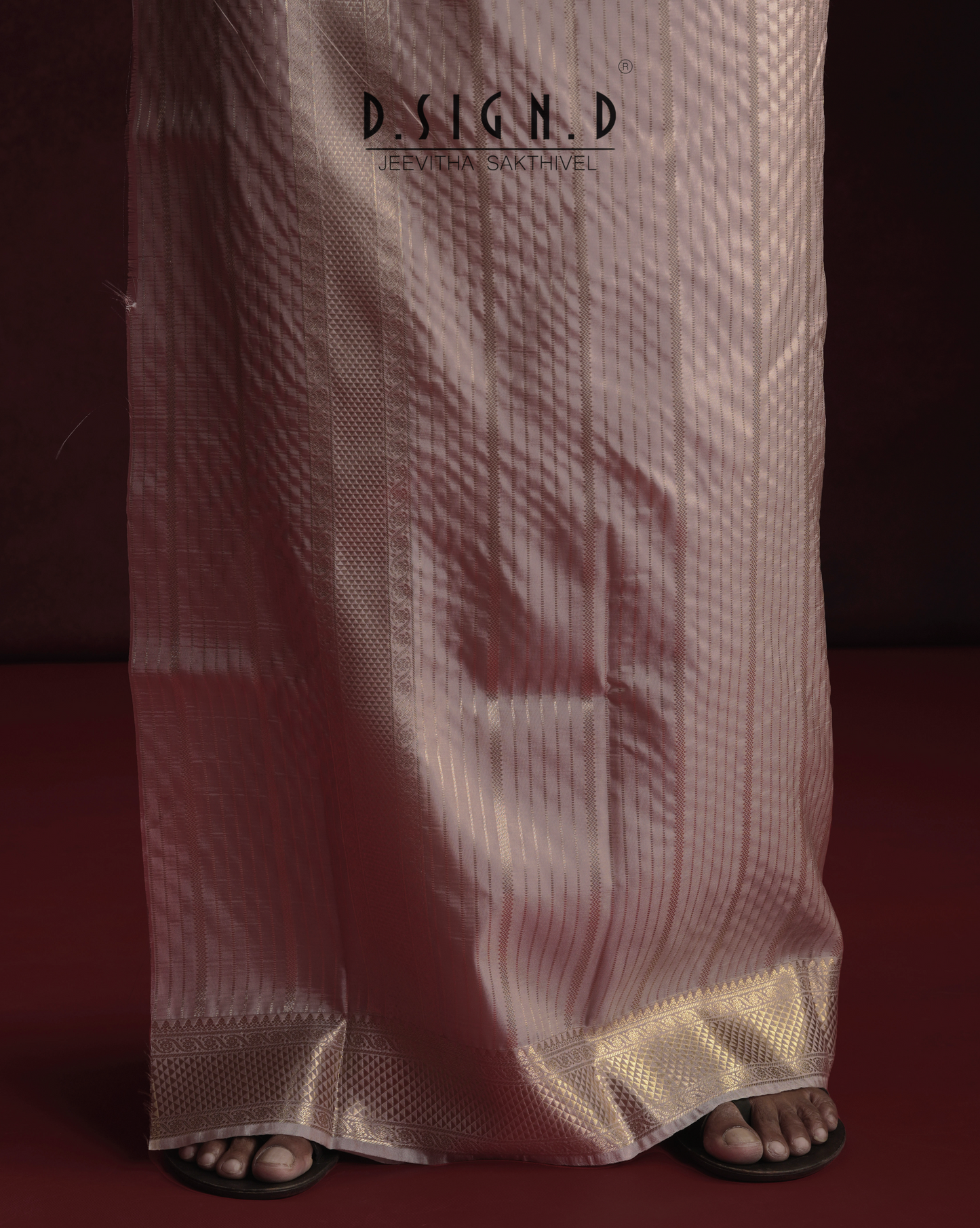 Rose Gold Fine silk dhoti Set - Bridal
