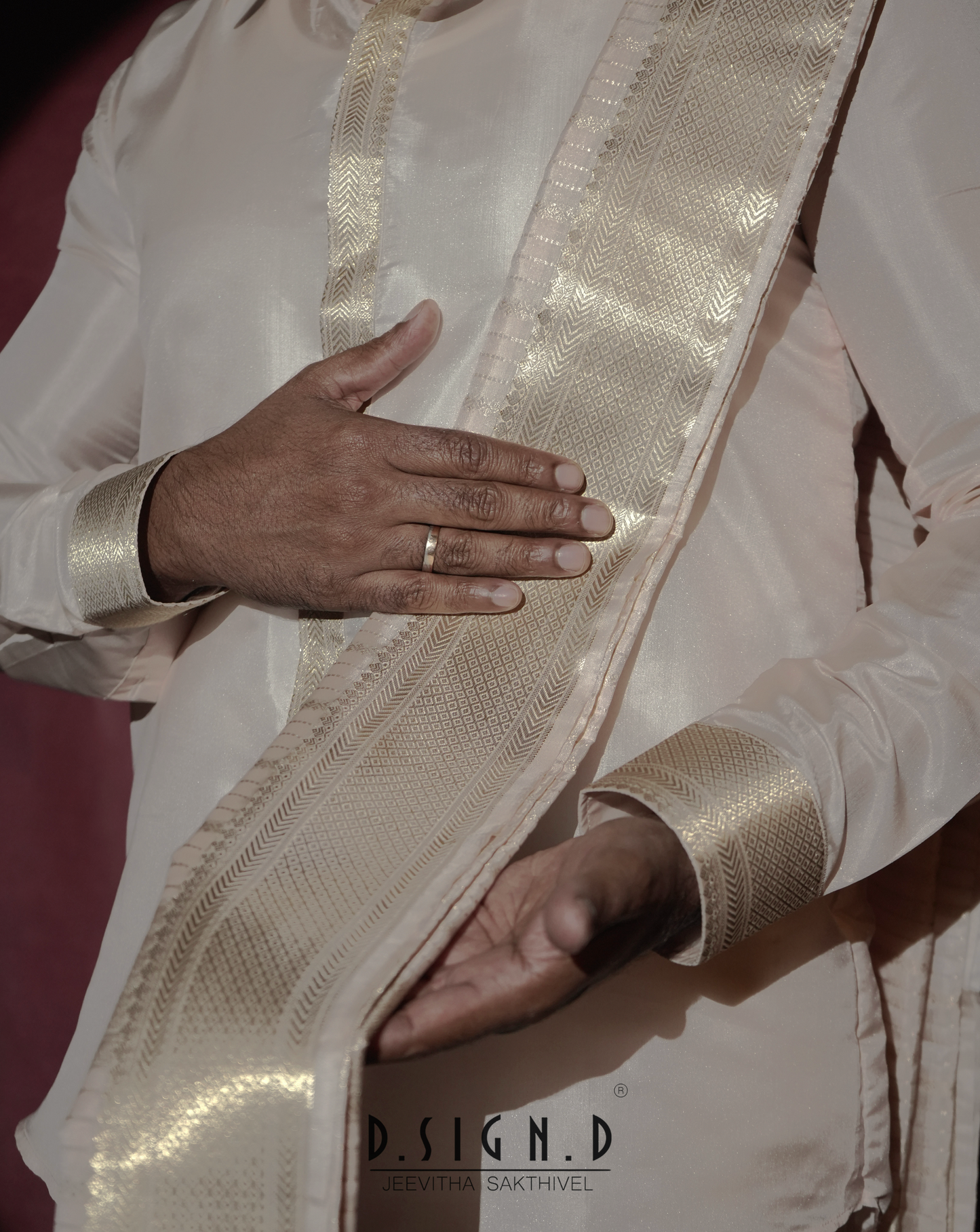Soft Pink Fine silk dhoti Set - Bridal