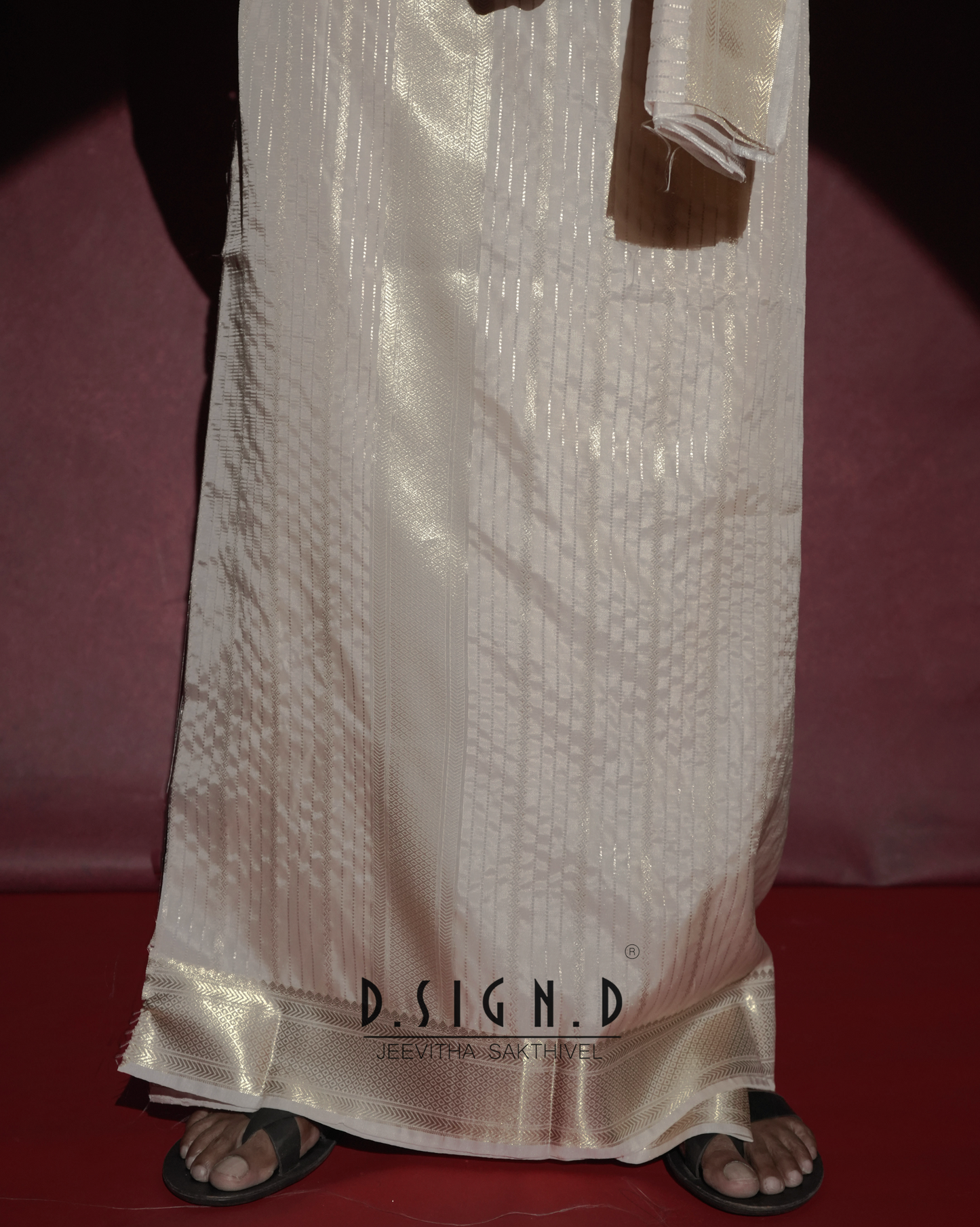 Soft Pink Fine silk dhoti Set - Bridal