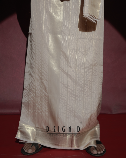 Soft Pink Fine silk dhoti Set - Bridal