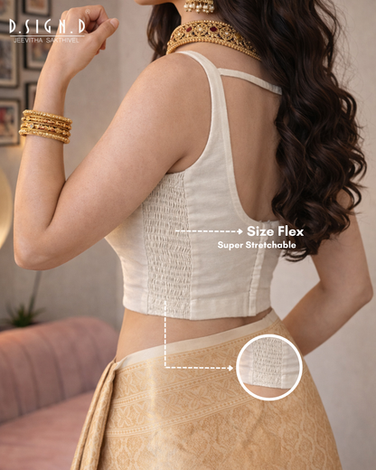 SUNDARI SLEEVELESS SIZE FLEX BLOUSE - SILVER