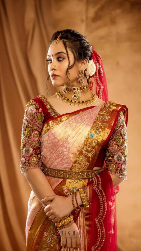 Maroon embroidered blouse