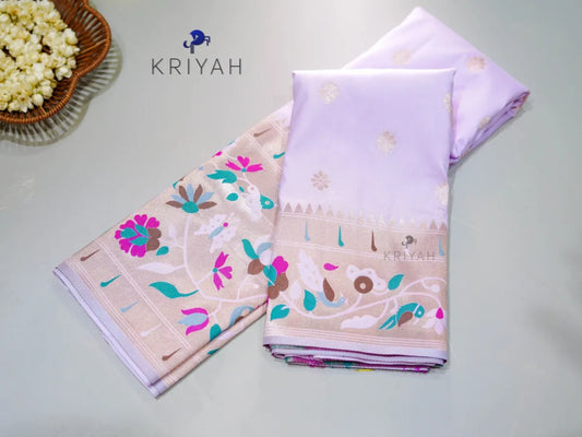 Lilac Paithani saree
